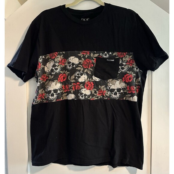 WXYZ Other - WXYZ T-Shirt Men’s L Black Basic Short Sleeve Pocket Rose & Skull Design